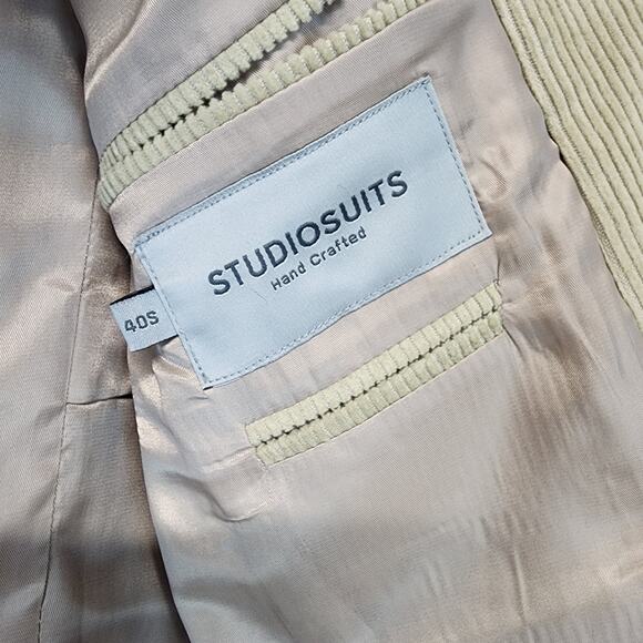 StudioSuits Corduroy Blazer Mens 40S Tan Suit Jacket Sport Coat Androgynous - Picture 12 of 13